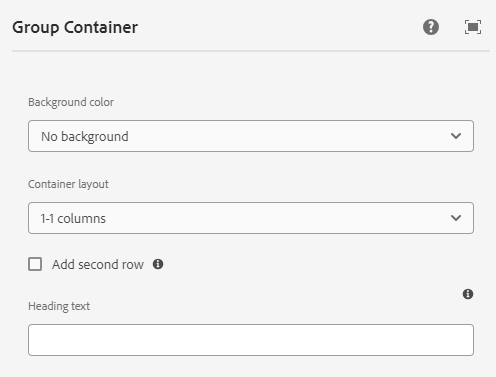 Group container settings